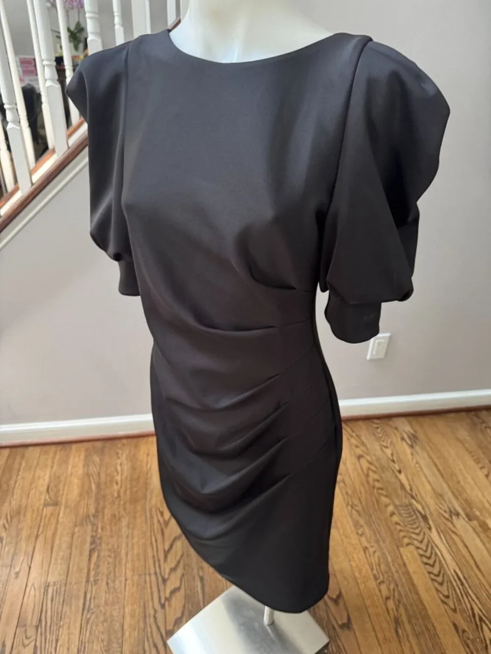 Black Halo Eve Zella Scoopback Sheath Cocktail Dress Black Size 10